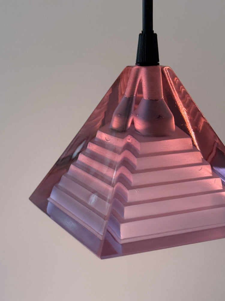 Mazzega Lampen Pendelleuchten Paar Murano Pyramid Piva Italy