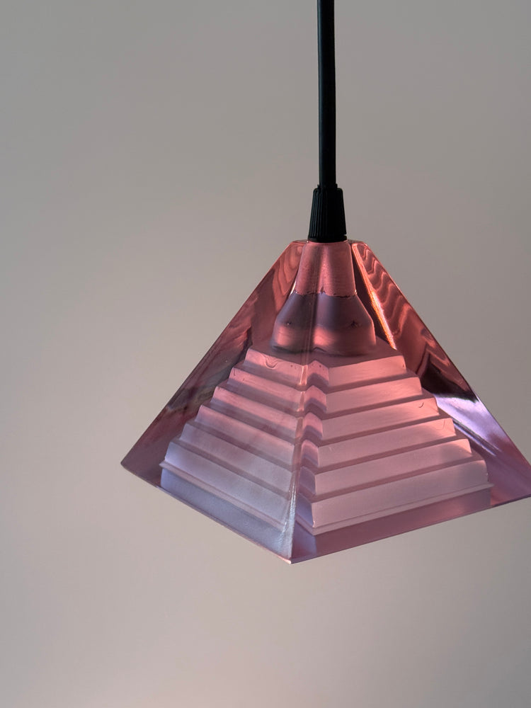 Mazzega Lampen Pendelleuchten Paar Murano Pyramid Piva Italy