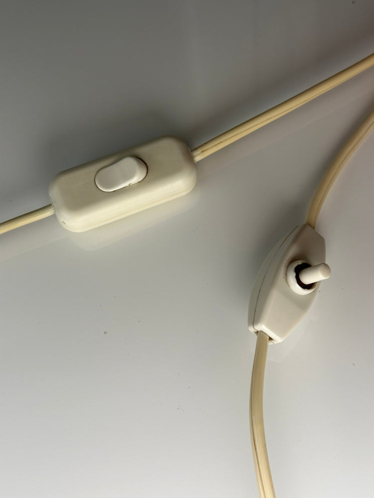 Tischleuchte Nachttisch Lampe Stilux Milano Italy Glas 1970er