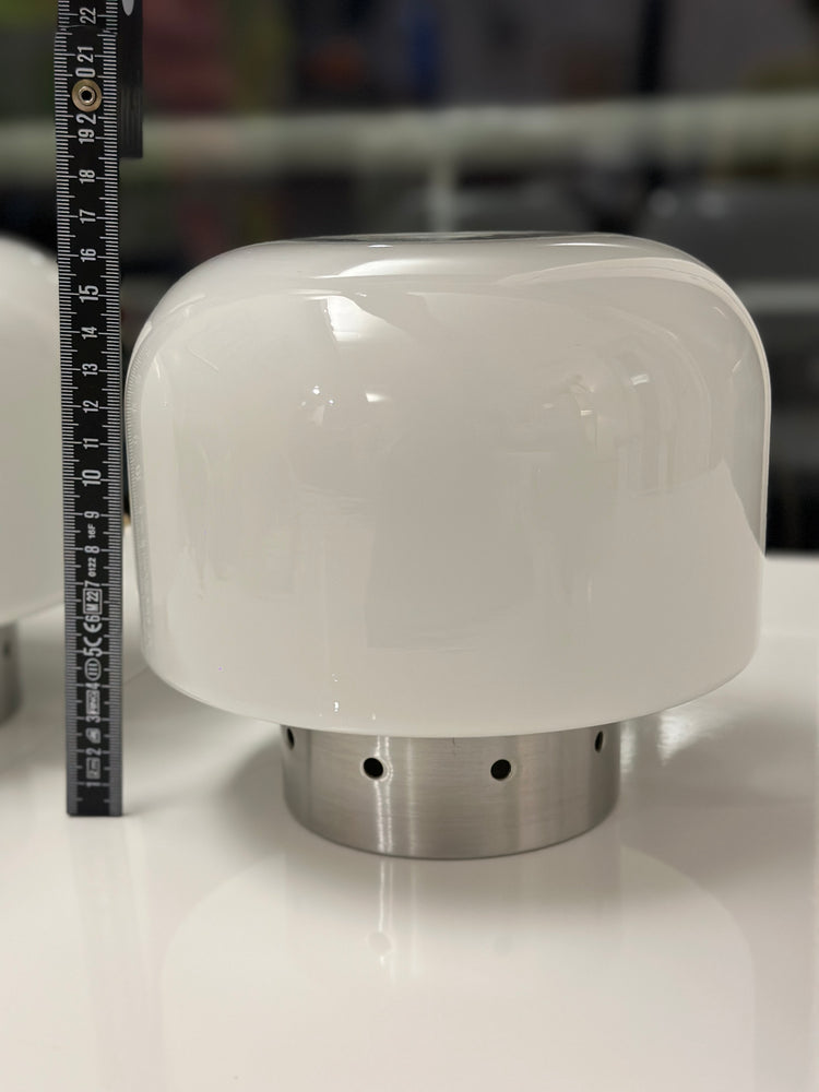 Tischleuchte Nachttisch Lampe Stilux Milano Italy Glas 1970er