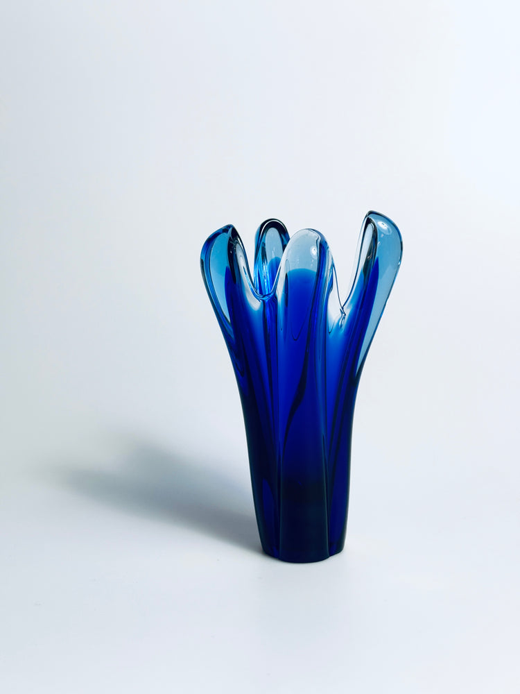 Vase Kristall Böhmen Design Rudolf Beranek Überfang 60er
