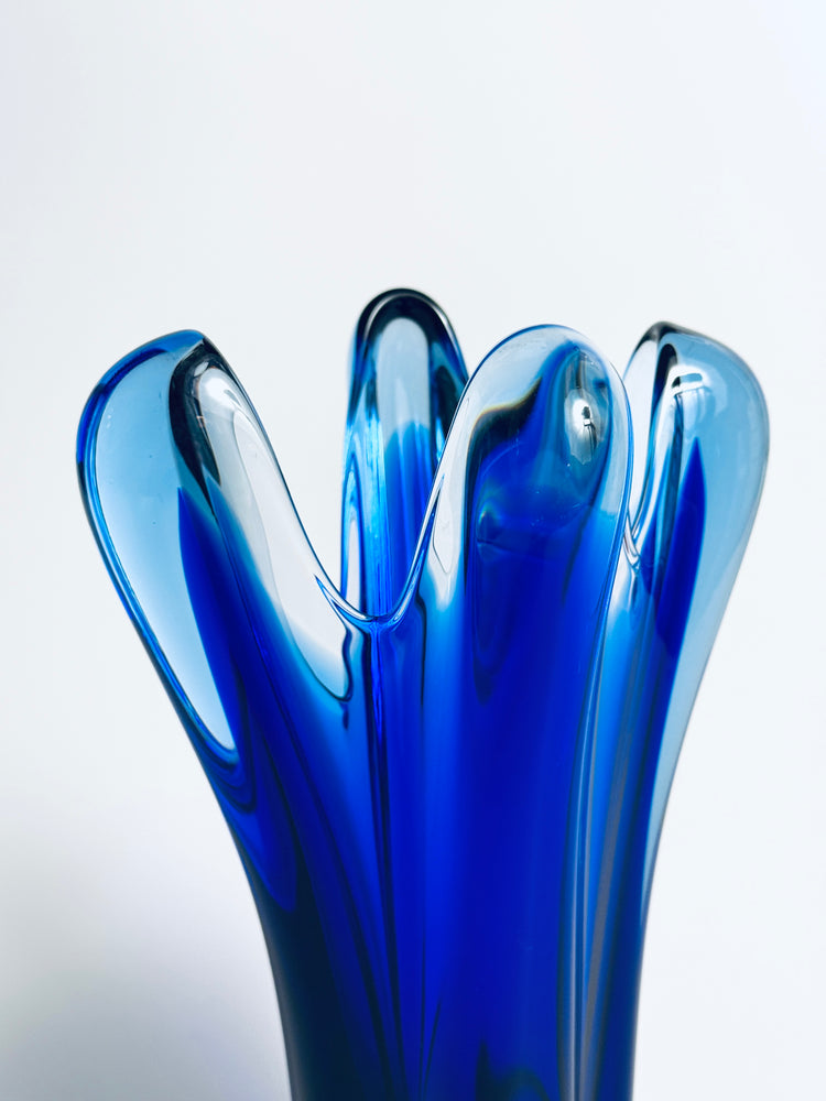 Vase Kristall Böhmen Design Rudolf Beranek Überfang 60er