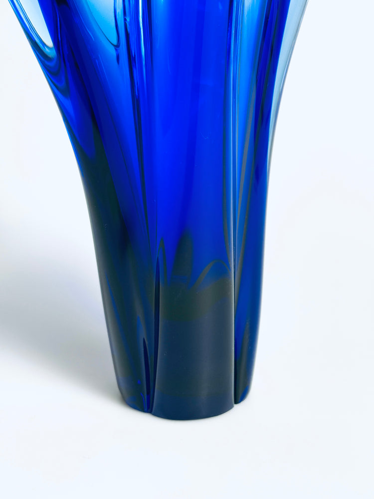 Vase Kristall Böhmen Design Rudolf Beranek Überfang 60er