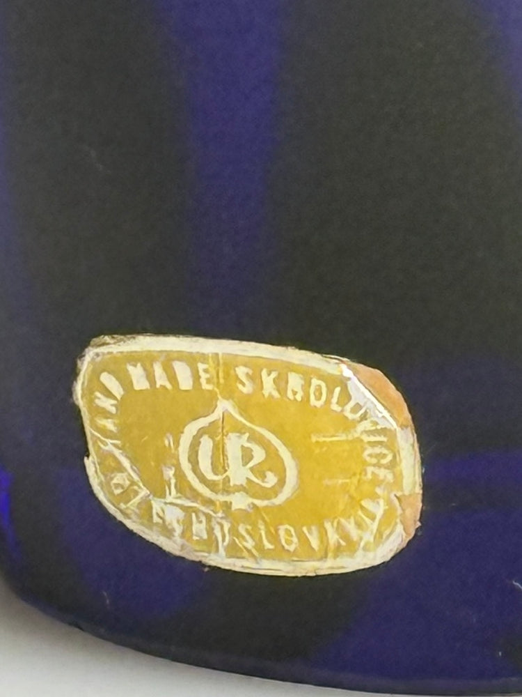 Vase Kristall Böhmen Design Rudolf Beranek Überfang 60er