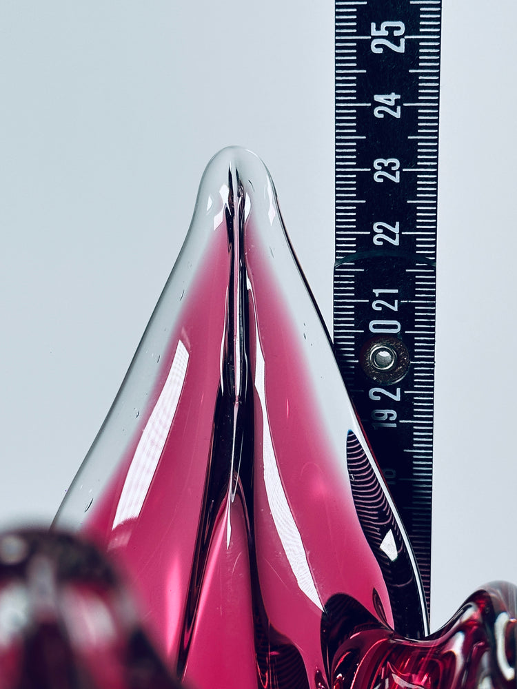 Katzenkopf Vase Böhmen Josef Hospodka für Chribska Glassworks 1960er Sommerso Groß