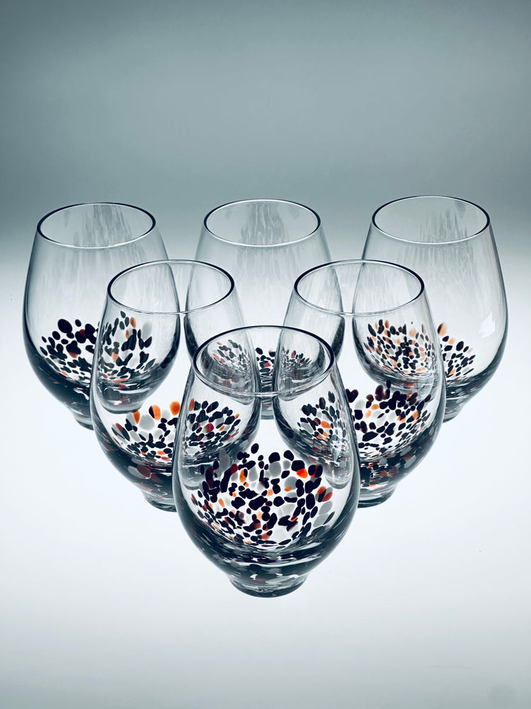 6er Set Weingläser Weinglas Design Johanna Jelinek Handarbeit 1990er Ikea Dots Punkte