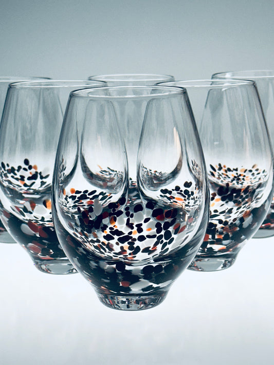 6er Set Weingläser Weinglas Design Johanna Jelinek Handarbeit 1990er Ikea Dots Punkte