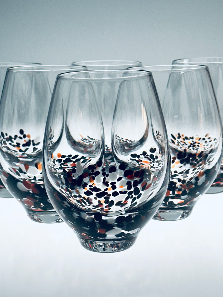 6er Set Weingläser Weinglas Design Johanna Jelinek Handarbeit 1990er Ikea Dots Punkte