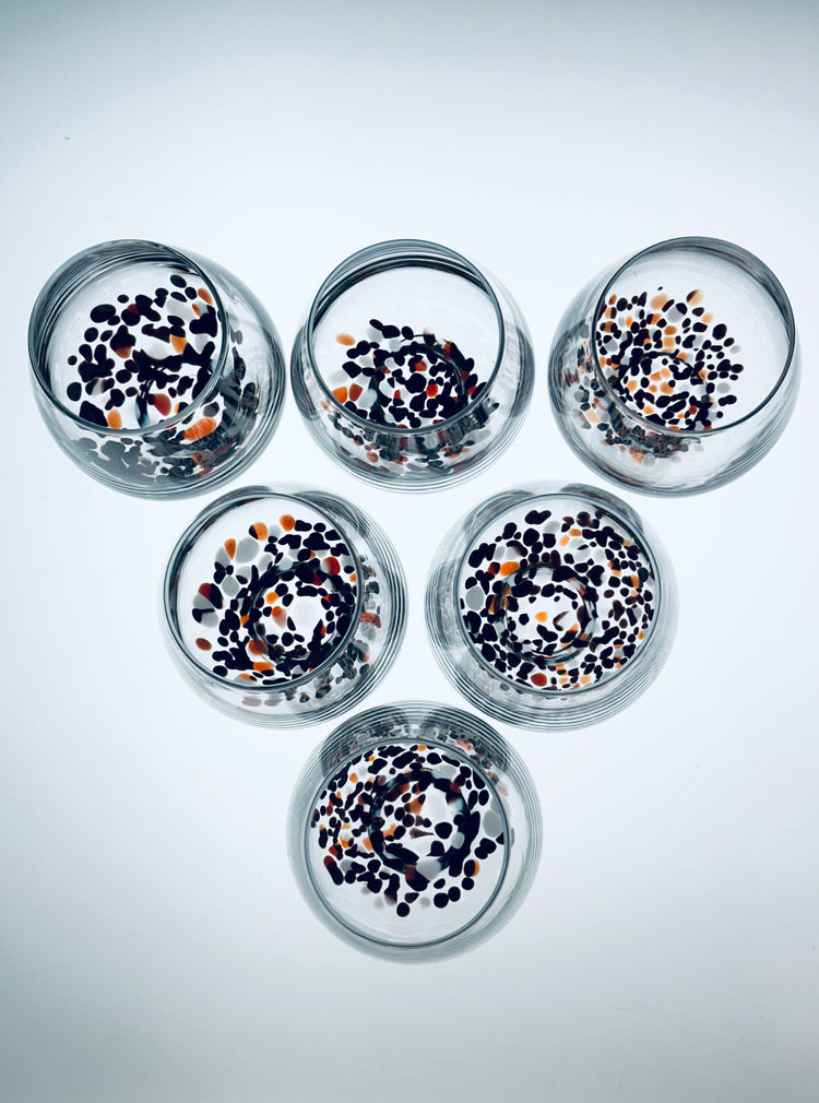 6er Set Weingläser Weinglas Design Johanna Jelinek Handarbeit 1990er Ikea Dots Punkte