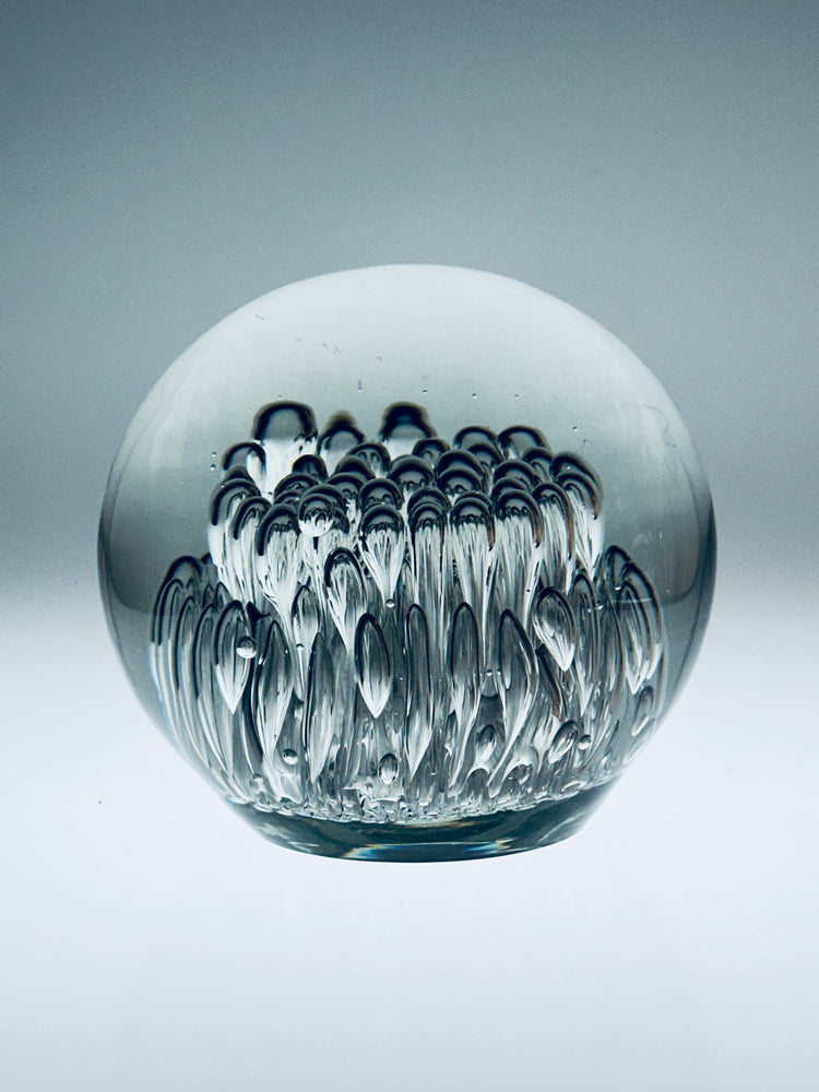 Paperweight Sculpure Rosenthal Michael Boehm signiert Schwefelglas Bubble Space Age Ball Glas Art Glaskunst Feng Shui