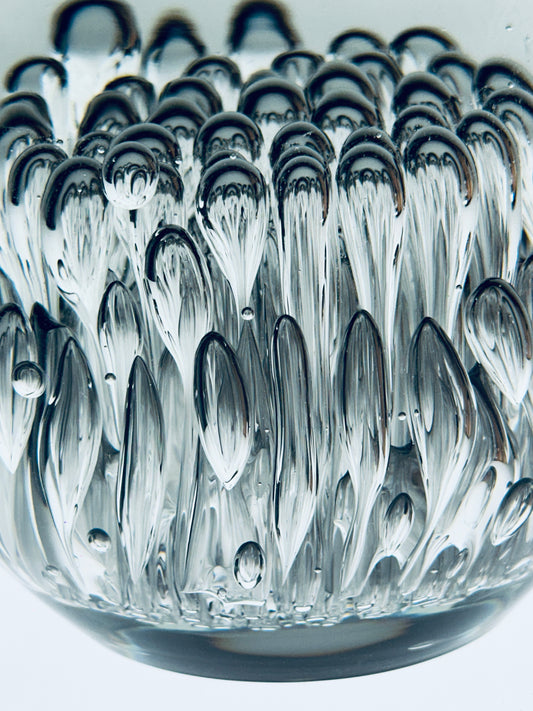 Paperweight Sculpure Rosenthal Michael Boehm signiert Schwefelglas Bubble Space Age Ball Glas Art Glaskunst Feng Shui