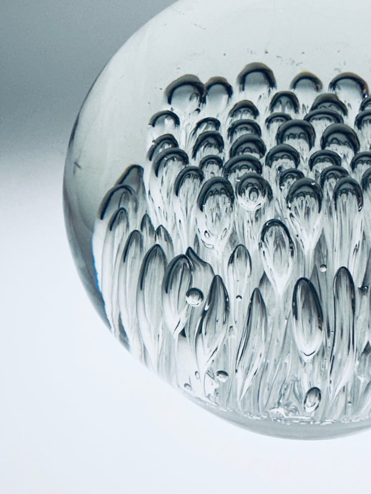Paperweight Sculpure Rosenthal Michael Boehm signiert Schwefelglas Bubble Space Age Ball Glas Art Glaskunst Feng Shui