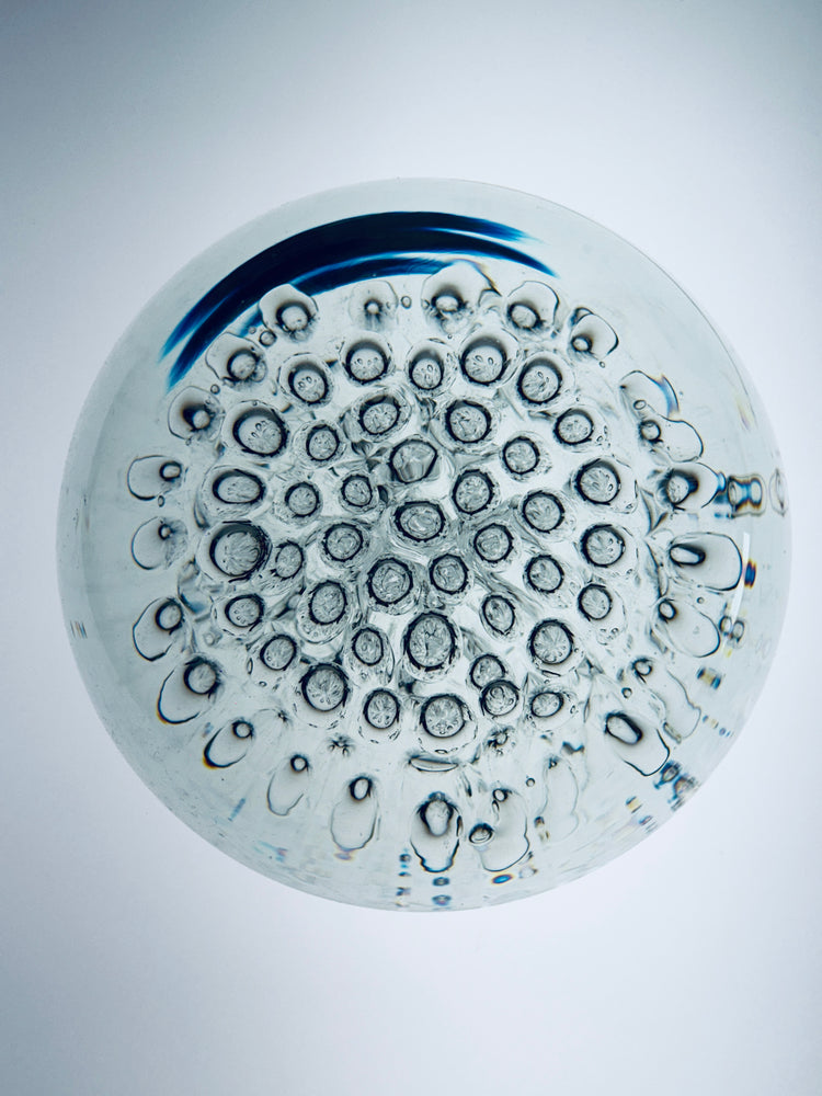 Paperweight Sculpure Rosenthal Michael Boehm signiert Schwefelglas Bubble Space Age Ball Glas Art Glaskunst Feng Shui