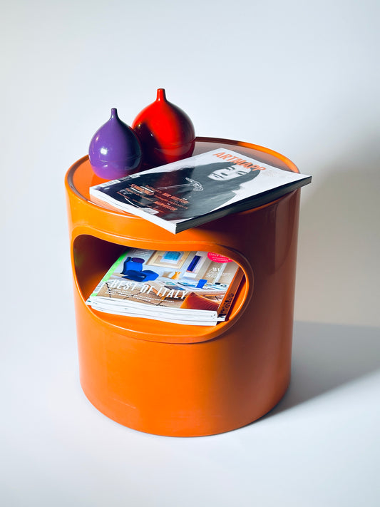 Beistelltisch sidetable Artemide Giano Giano Vano Emma Gismondi 1970er Space Age Pop ArtOrange