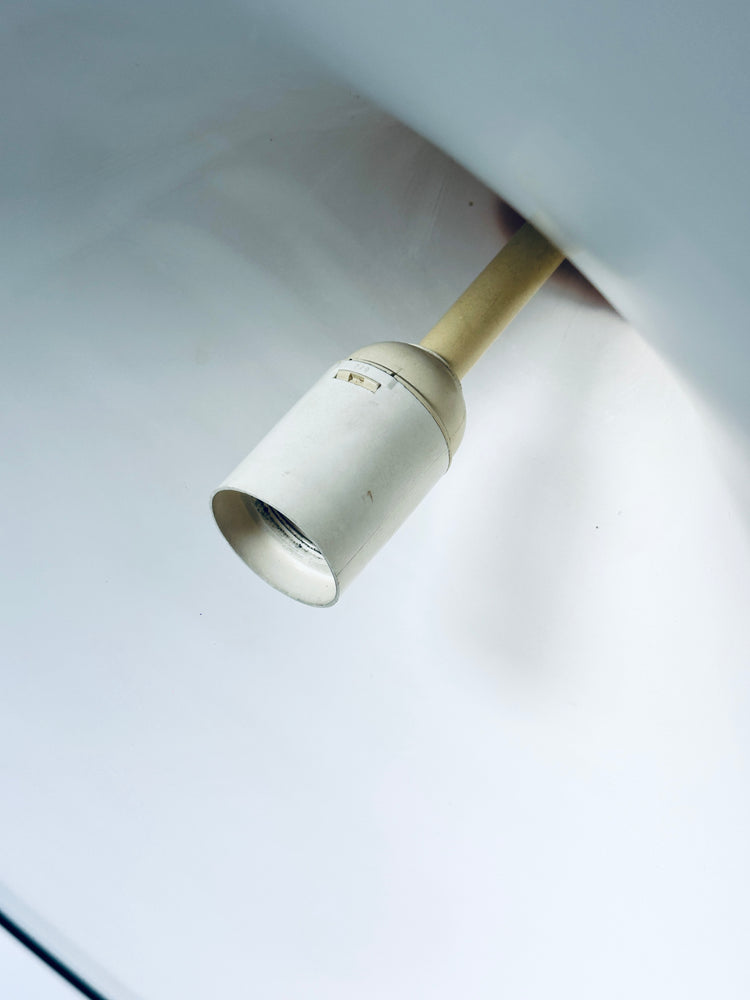 Pendelleuchte pendant light Deckenlampe Lampe Italien 1980er Ø 60 cm XL weiß schwarz Italy Modern Design