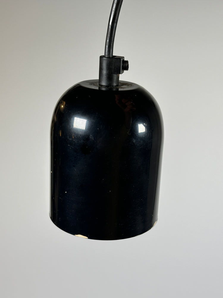 Pendelleuchte pendant light Deckenlampe Lampe Italien 1980er Ø 60 cm XL weiß schwarz Italy Modern Design