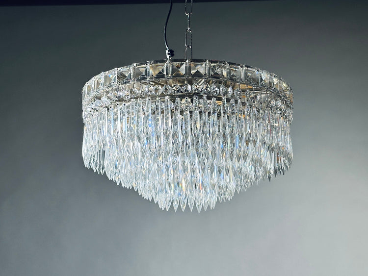 Kronleuchter Pendant light Glas Kristall Prisma 1960er Schweden