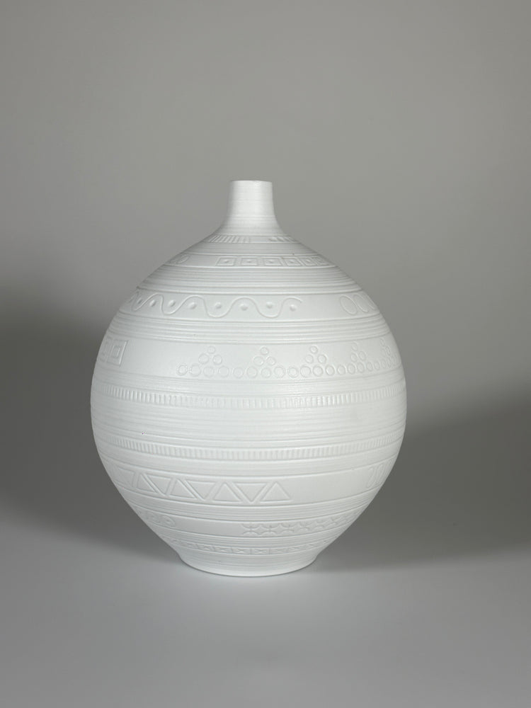 Vase Biskuit Porzellan matt Hans Achtziger für Hutschenreuther SEHR GROß Höhe 32 cm 1960er