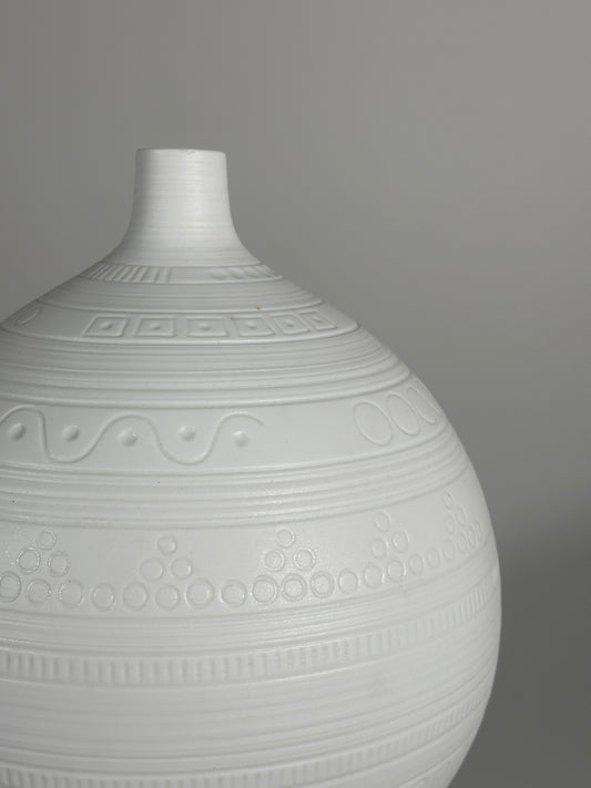 Vase Biskuit Porzellan matt Hans Achtziger für Hutschenreuther SEHR GROß Höhe 32 cm 1960er
