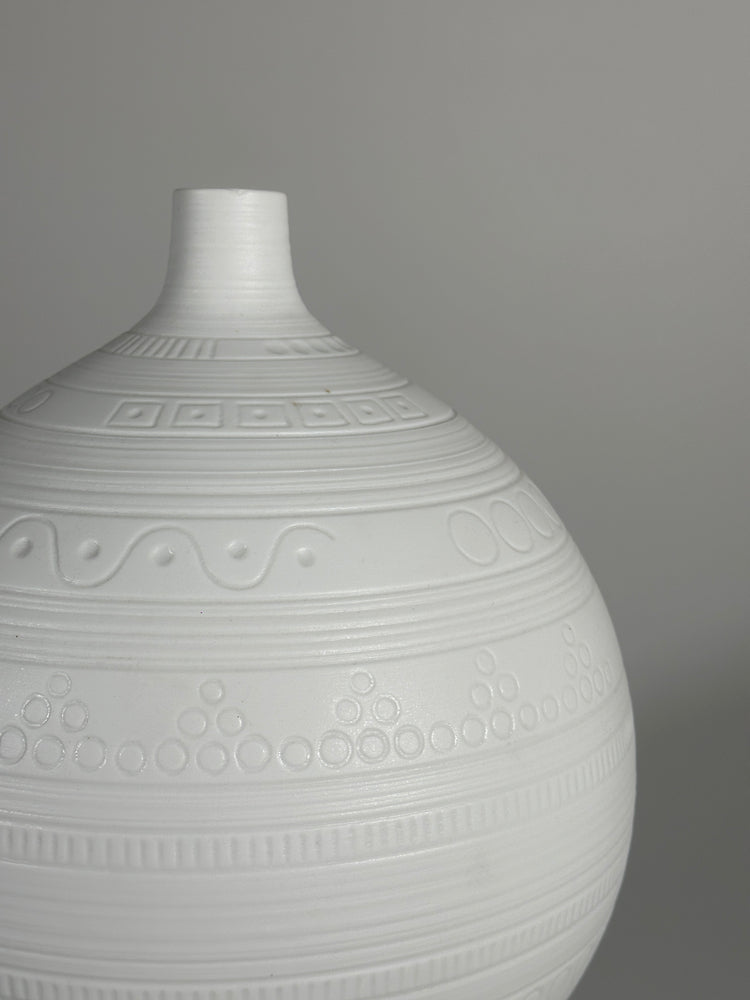 Vase Biskuit Porzellan matt Hans Achtziger für Hutschenreuther SEHR GROß Höhe 32 cm 1960er