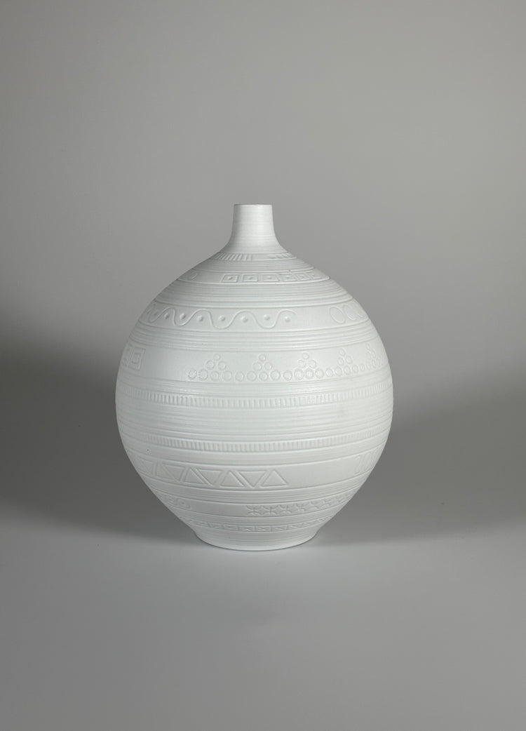 Vase Biskuit Porzellan matt Hans Achtziger für Hutschenreuther SEHR GROß Höhe 32 cm 1960er