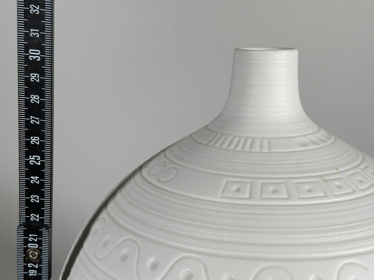 Vase Biskuit Porzellan matt Hans Achtziger für Hutschenreuther SEHR GROß Höhe 32 cm 1960er