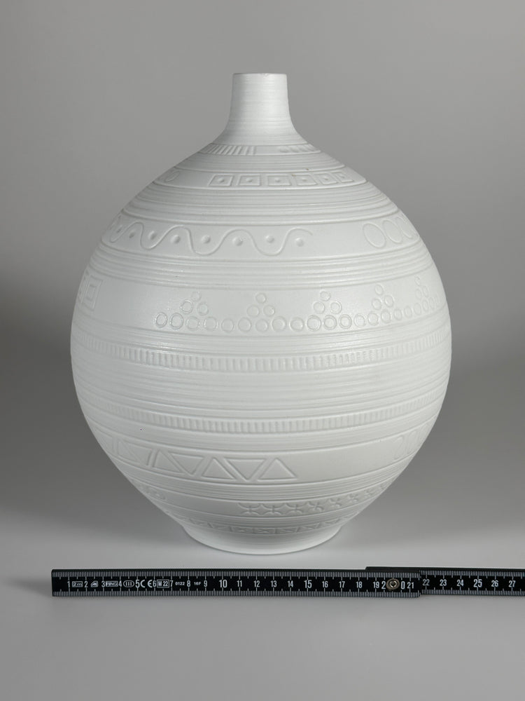 Vase Biskuit Porzellan matt Hans Achtziger für Hutschenreuther SEHR GROß Höhe 32 cm 1960er
