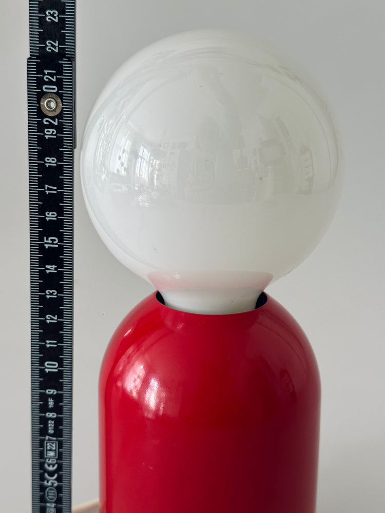 Little Man Lampe lamp Tischleuchte Targetti Sankey Italy 1980er Rot