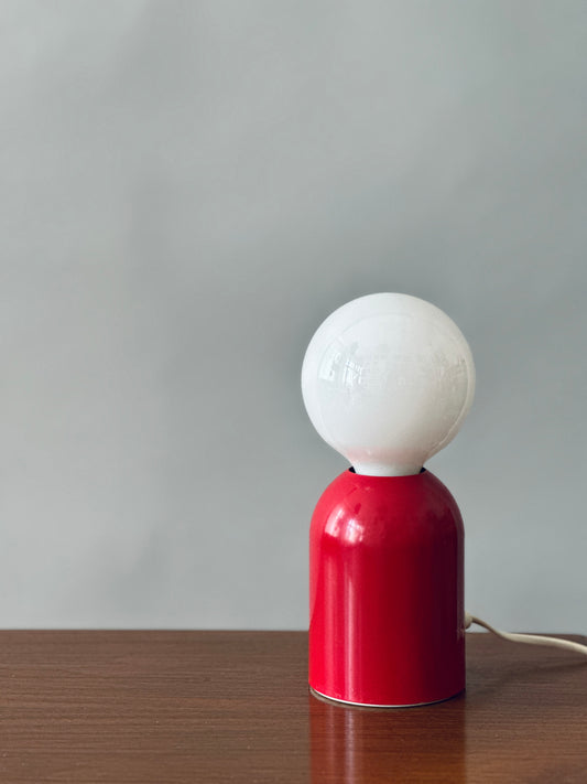 Little Man Lampe lamp Tischleuchte Targetti Sankey Italy 1980er Rot
