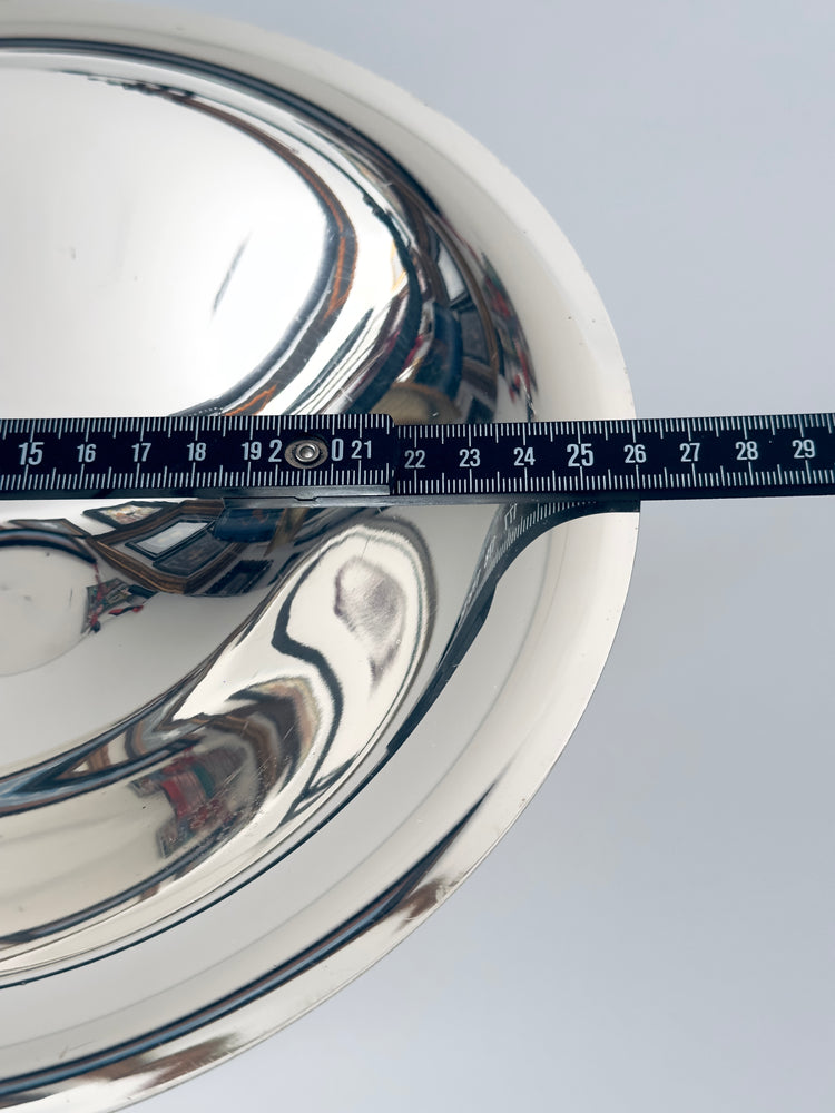 Schale versilbertes Metall Plexiglas Italy 1970er Jahre Artdeco Fussschale