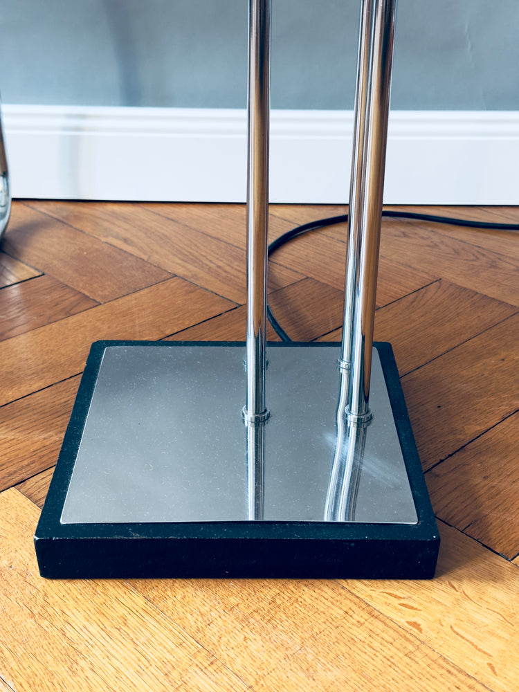 Reggiani Stehlampe Lampe Chrom Italy Modern 1960er Opalglas Midcentury Glass