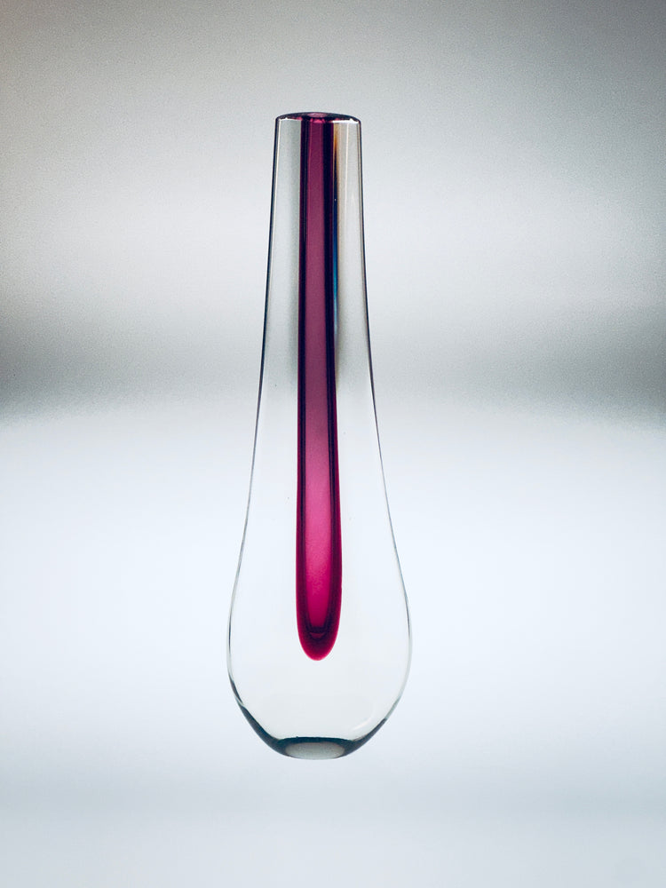 Solifleur Vase Murano Flavio Poli Seguso Überfang Sommerso Italy 1960er