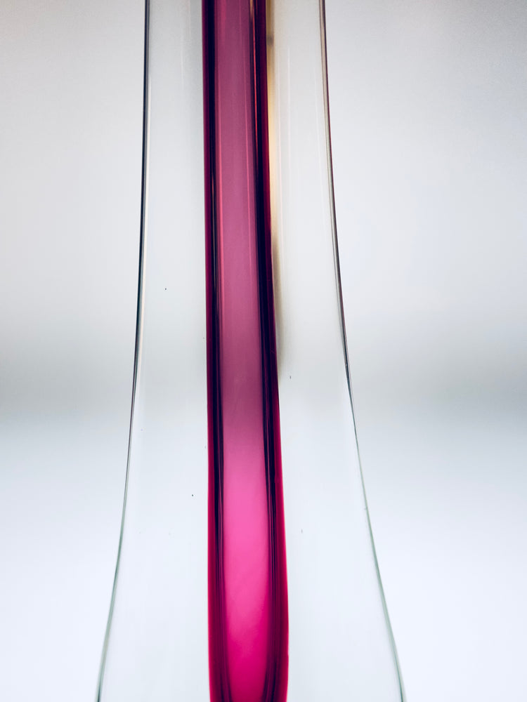 Solifleur Vase Murano Flavio Poli Seguso Überfang Sommerso Italy 1960er