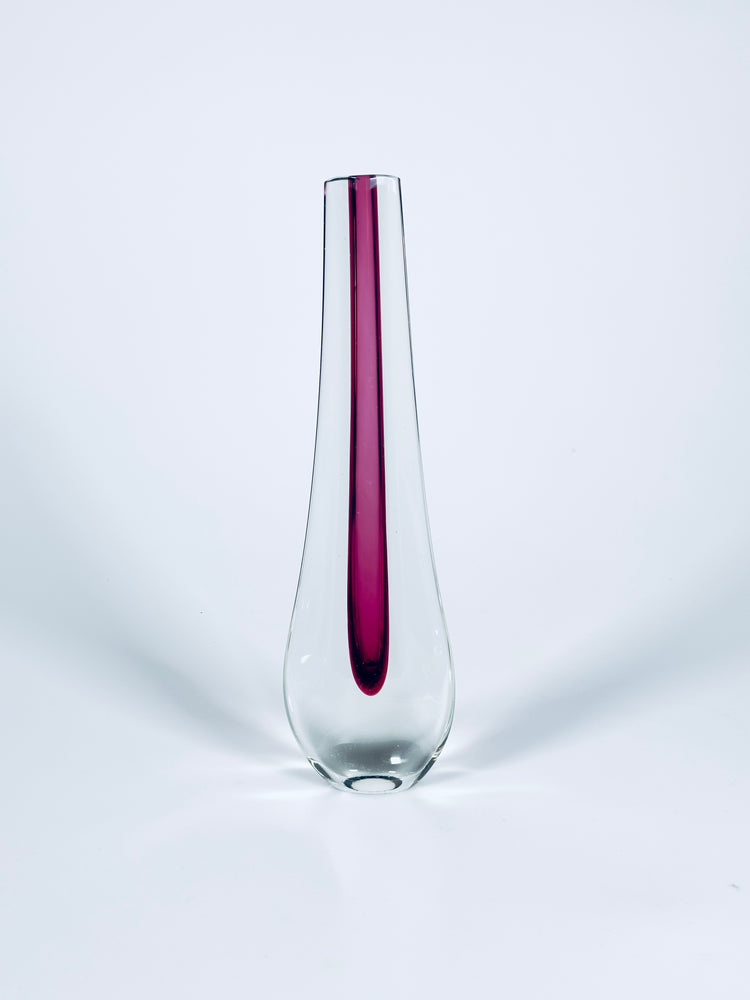 Solifleur Vase Murano Flavio Poli Seguso Überfang Sommerso Italy 1960er