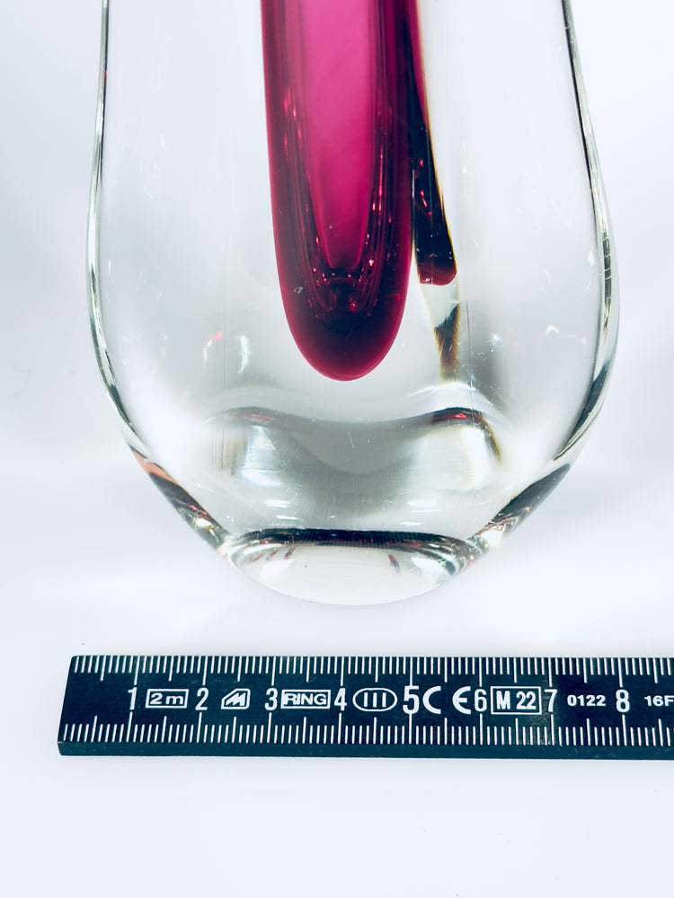 Solifleur Vase Murano Flavio Poli Seguso Überfang Sommerso Italy 1960er