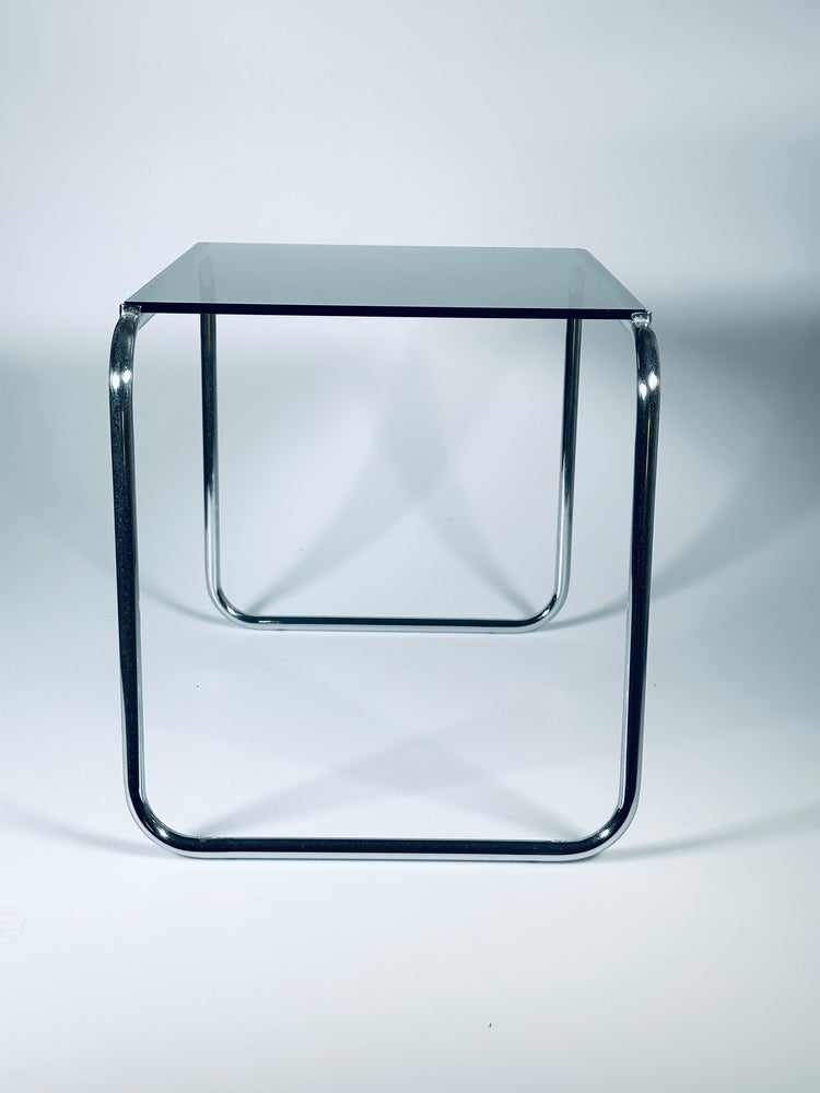 sidetable Beistelltisch Nachttisch Design Italy 1960er ähnlich Laccio Breuer Rauchglas grau