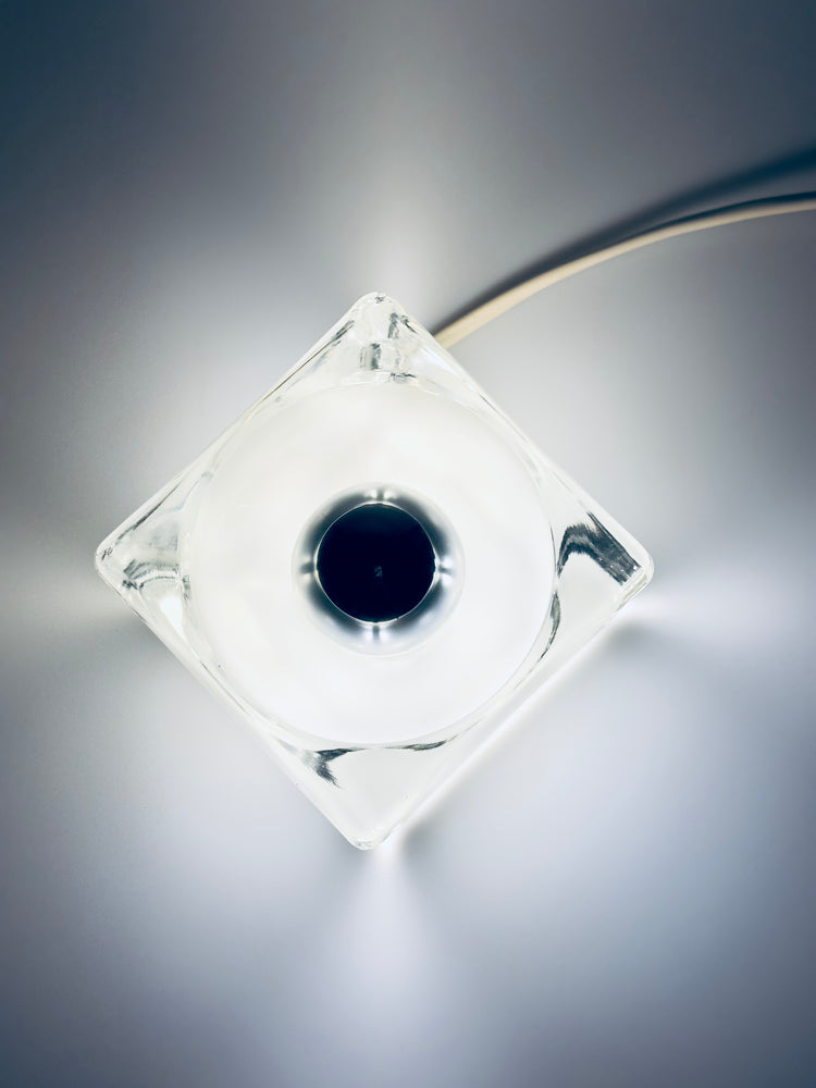 Tischleuchte Lampe Tischlampe Peill & Putzler Cube Eiswürfel 1970er Glas Würfel