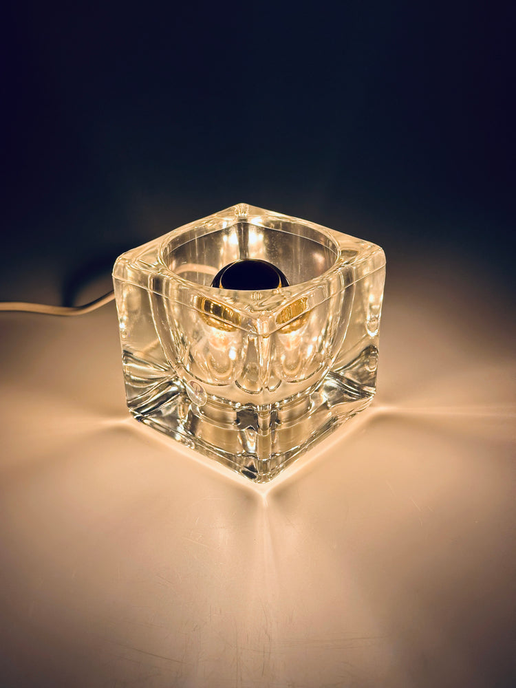 Tischleuchte Cube Peill & Putzler Glas Eiswürfel 1970er Lampe