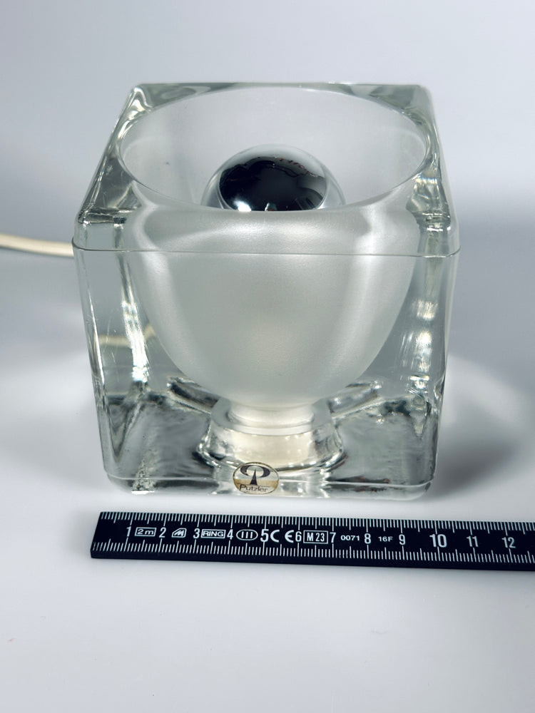 Tischleuchte Lampe Tischlampe Peill & Putzler Cube Eiswürfel 1970er Glas Würfel