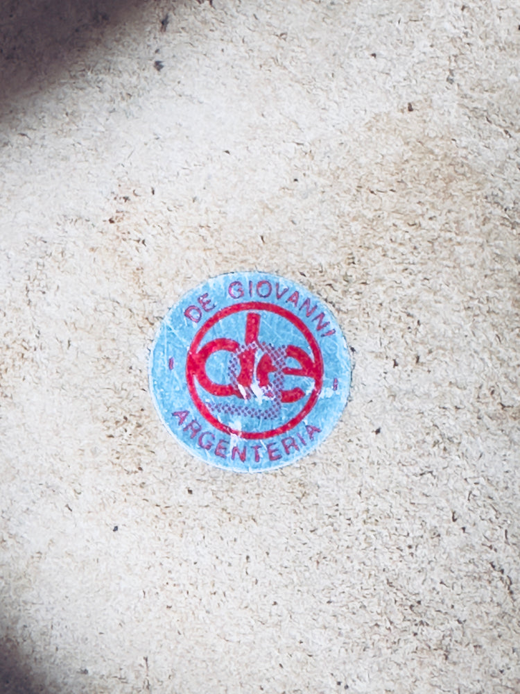 Dose Schatulle echtes Leder Italy 925 Silber de Giovanni Argenteria 1950er Milano Deckeldose