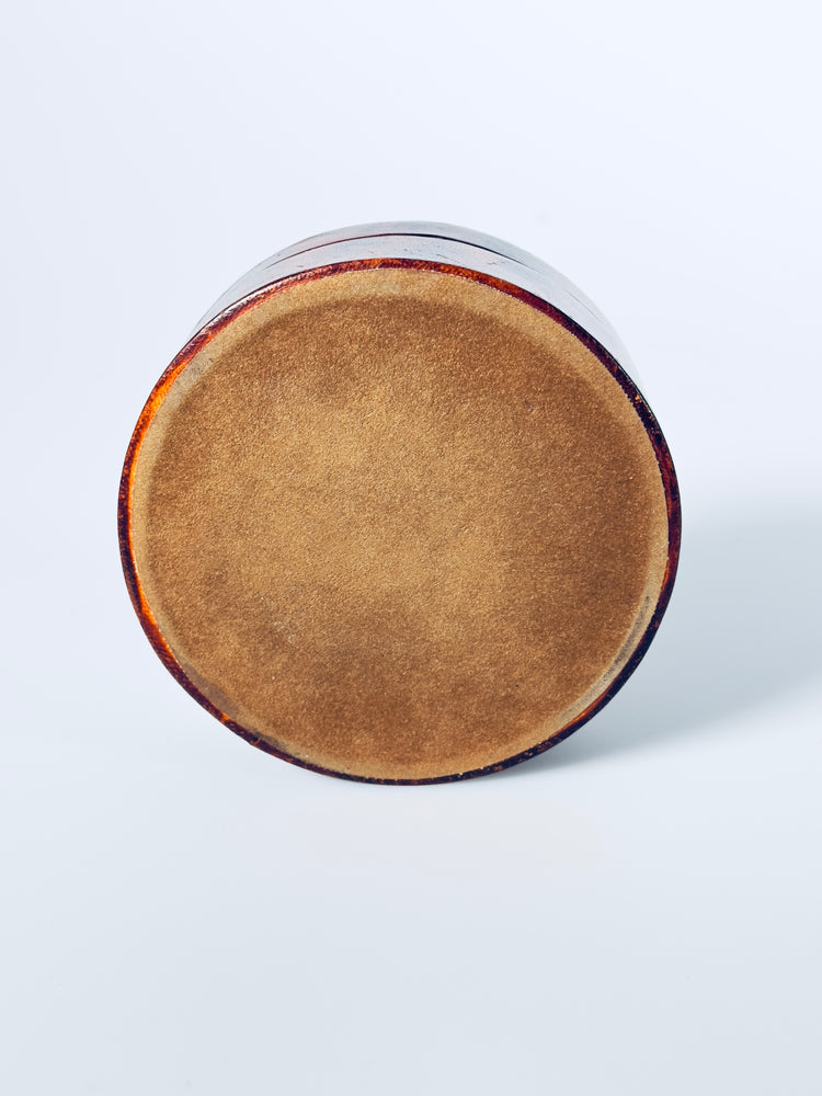 Dose Schatulle echtes Leder Italy 925 Silber de Giovanni Argenteria 1950er Milano Deckeldose