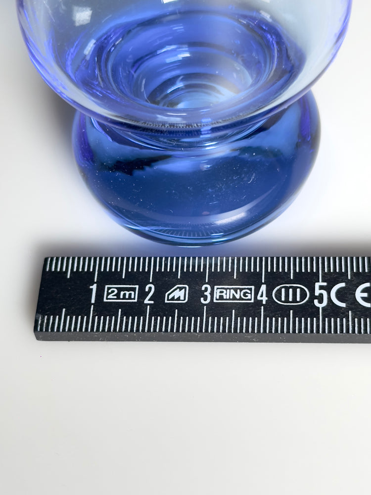 6 Gläser blau mundgeblasen Glas Midcentury Vintage Wasserglas 1960er