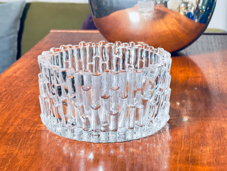 Peill & Putzler Schale Bambus 1970er Jahre Kristall Glas Bowl Feng Shui