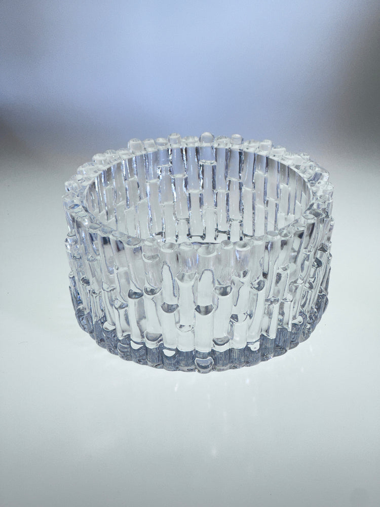 Peill & Putzler Schale Bambus 1970er Jahre Kristall Glas Bowl Feng Shui