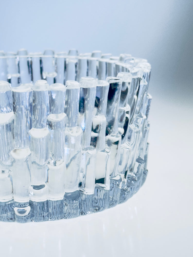 Peill & Putzler Schale Bambus 1970er Jahre Kristall Glas Bowl Feng Shui
