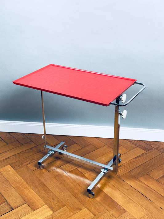 1970er Bremshey Variett Servierwagen ROT Chrom multifunktional Barwagen Teewagen side table