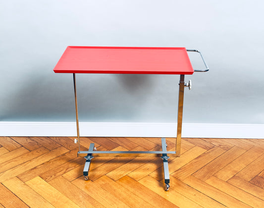 1970er Bremshey Variett Servierwagen ROT Chrom multifunktional Barwagen Teewagen side table