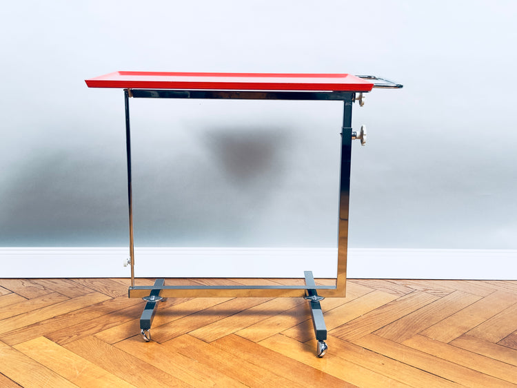 1970er Bremshey Variett Servierwagen ROT Chrom multifunktional Barwagen Teewagen side table