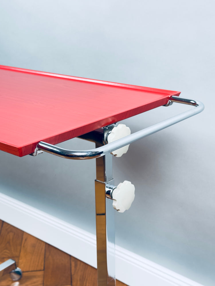 1970er Bremshey Variett Servierwagen ROT Chrom multifunktional Barwagen Teewagen side table