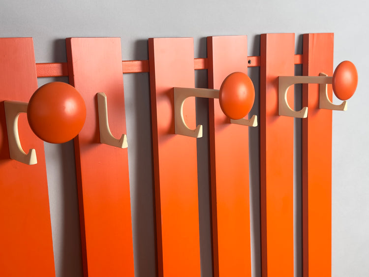 Schönbuch Garderobe orange GROß XL 12 Haken 1960er